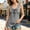 c01Gray, variant on Women Summer Tie Front Tank Tops Cap Sleeve Pleated Round Neck Babydoll Tops Casual Loose Fit Going Out Shirts Blue XXL