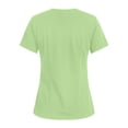 thumbnail image 4 of Iaqnaocc Scrub Tops Women Funny Solid Nurse Uniforms Fashion V-Neck Side Slits Scrub Shirt Holiday Short Sleeve Tees Blouse with 3 Pockets Light Green 4XL, 4 of 4