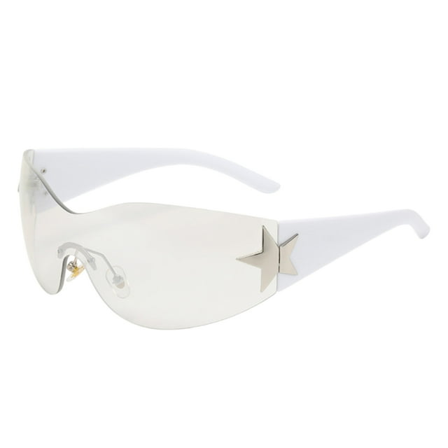 2000S Wrap Around Fashion Rimless Sunglasses Frameless Shades For Outdoor Activities