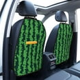 thumbnail image 3 of Fuzoiu Green Stripes Of Watermelon Print 2 Pack Kick Mat Back Seat Protector With 3 Storage Pockets, Universal Car Seat Back Organizer For Kids Pets, Waterproof Backseat Protector For Most Car, 3 of 8