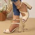 thumbnail image 5 of Havenx Strappy Heels for Women Open Toe Fish Mouth Buckle Ankle Strap Block Heels Summer Casual Pumps Party Wedding Bridal Shoes 2026,Khaki 39(US-7.5), 5 of 5