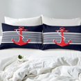 thumbnail image 4 of Erosebridal Red Anchor Sheet Set Full, Geometric Bedding Sets Full Size, Cartoon Nautical Decor, 4 Pieces, 4 of 7