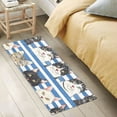 thumbnail image 4 of Bath Mat Soft Plush Non-Slip Absorbent Bathroom Rugs 39"x20" Cats with Blue White Striped, 4 of 8