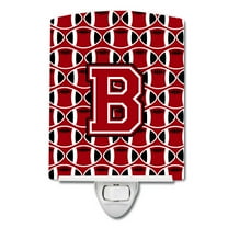 Letter B Football Red, Black and White Ceramic Night Light