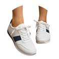 thumbnail image 3 of NOKIO White Sneakers for Women Comfortable Casual Sport Shoes Lightweight Outdoor Walking Footwear with Soft Insole, 𝖫a𝖼e Up Tennis Athlet𝗂c Shoes for Back to College, 3 of 9