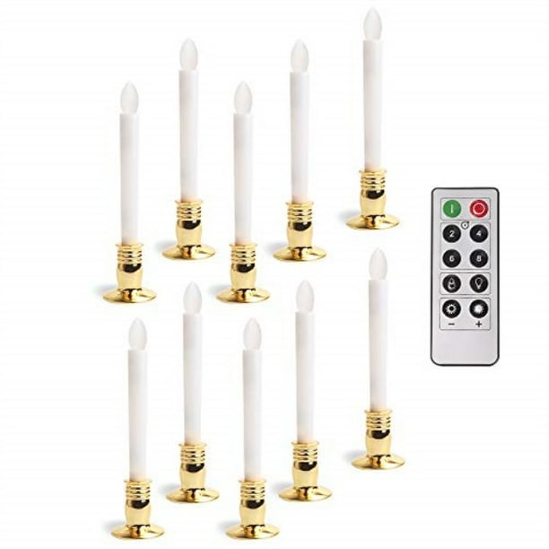 led flameless taper candles with remote timerbattery operated window