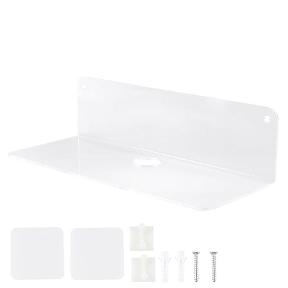 DEEPCRAFF 1Pc Transparent Acrylic Wall Mounted Floating Shelves for Home Bathroom Storage Rack