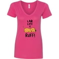 thumbnail image 3 of Inktastic Lab Life is Ruff Yellow Lab Women's V-Neck T-Shirt, 3 of 5
