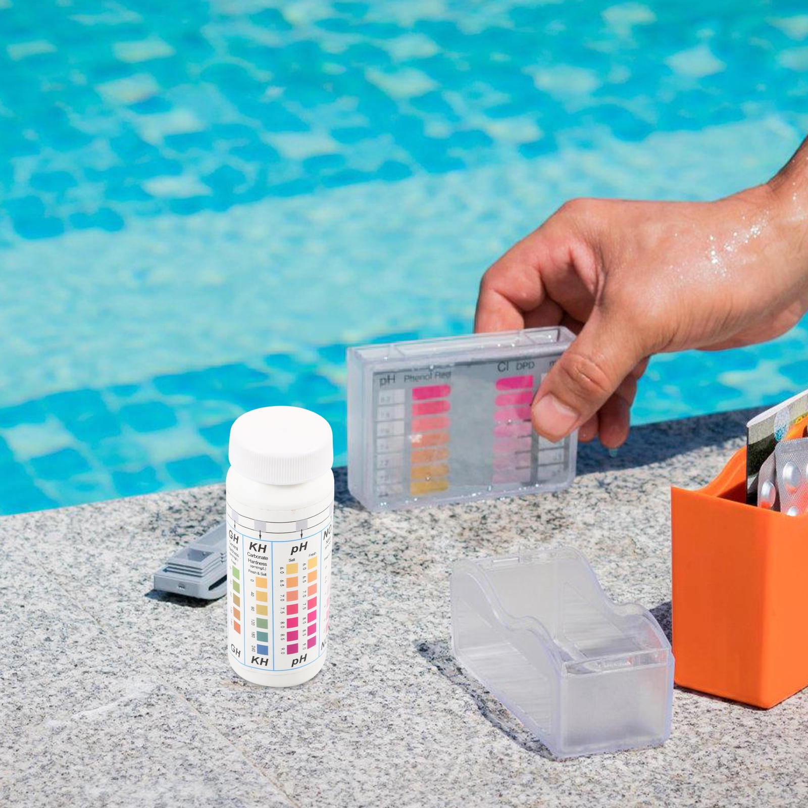 LOLIPPYY 50Pcs Water Test Kit PH Test Strips Portable Water Quality Tester for Pools and Aquariums
