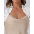 thumbnail image 5 of DARING DIVA Floral Lace Bolero Shrug Long Sleeve Open Front Cardigan XS White, 5 of 6