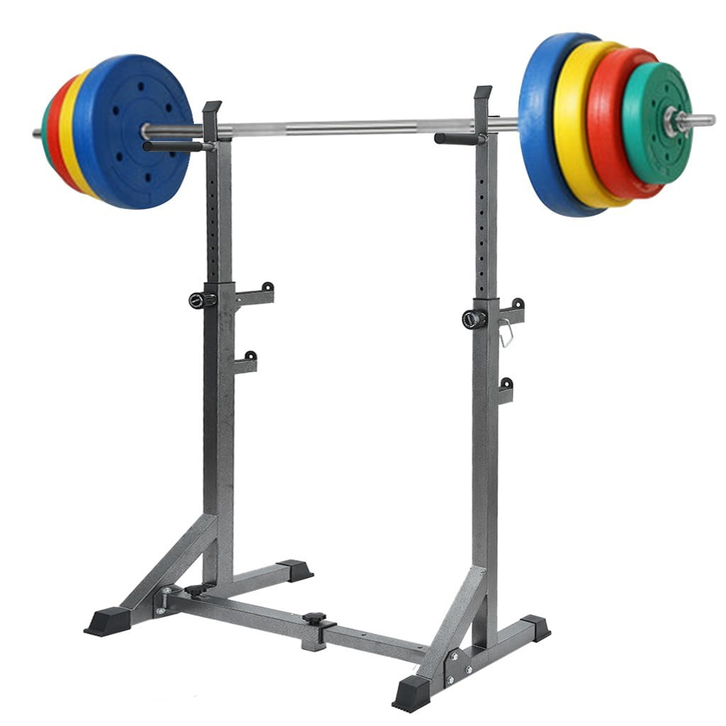 Adjustable Barbell Rack Weight Lifting Bench Press Squat Rack Pull Up Bar Gym