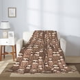 thumbnail image 2 of Fuzoiu brown sloth family Print Flannel Throw Blanket,Light Weight Warm Decorative,Throw Blanket Cover for Sofa, Couch, Bedroom,Travel-80"x60", 2 of 6