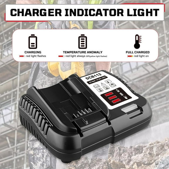 DCB112 Replacement Battery Charger for 20V Charger DCB101 DCB105 DCB115 DCB107,Compatible with 12V&20V/60V MAX Lithium-Ion Batteries