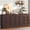 Brown, variant on 70" Wide Sideboard Buffet Cabinet with Storage, Modern Arched Cabinet with Adjustable Shelves, 6 Doors