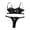 Black, variant on Women Lace Lingerie Set Push Up Bra Thong Solid Color Comfortable Sheer Daily Wear Deep V Adjustable Straps Sleeping Daily Wear
