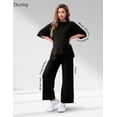 thumbnail image 2 of Conjunto de mernidad de 2 piezas con manga corta a juego, ajustable, pantalones largos para embarazo, verano, ropa de descanso, 2 of 5