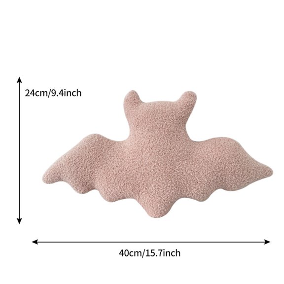 XMMSWDLA Halloween Bat Shaped Throw Pillow, Large Pillow Fleece Embroidery Decorative Fall Decorative Halloween Pillow for Couch, Sofa, Bed, 15.7 x 9.4 inches