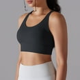 thumbnail image 6 of REORIAFEE Ribbed Sports Bras for Women U Back Sports Bra Medium Support Padded Bra Wireless Medium Impact Sports Bra Padded Yoga Workout Bra Quick Drying Tops Black M, 6 of 6