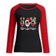 thumbnail image 4 of Pntutb Mujer Primavera Patchwork Navidad Impreso Manga Larga Cuello Redondo Casual Tee tops Pntutb Pntutb-2093, 4 of 6