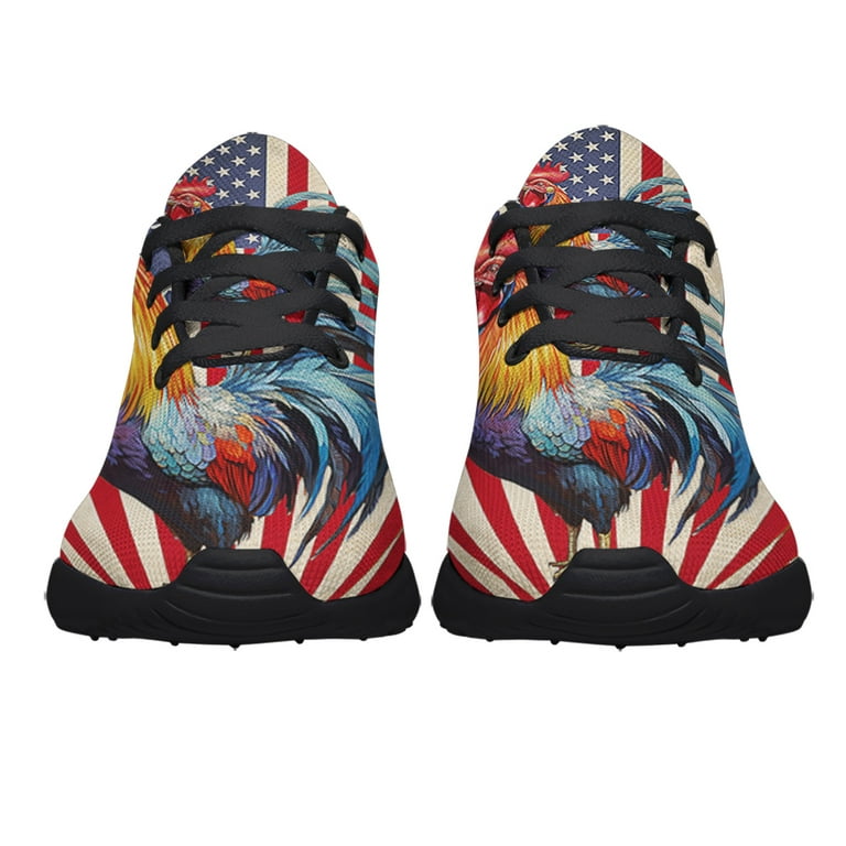 ユウ Patriotic RooStr American flag Shoes Sneakers for Women Men Black