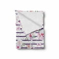 thumbnail image 2 of Purple and Blush Soft Flannel Fleece Blanket, Spring Bouquets Stripes Orchid Peony Bell Flowers Feminine, Cozy Plush for Indoor and Outdoor Use, 50" x 70", Purple Pink Reseda Green, by Ambesonne, 2 of 6