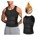 thumbnail image 1 of CC TOY Men Neoprene Sauna Zipper Waist Trainer Vest Tank Top Trimmer Body Shaper with Two Belt, 1 of 6