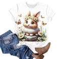 thumbnail image 5 of Levmjia Womens T Shirt Casual Short Sleeve Easter Printed Round Neck Loose Fit Printed Top Summer Polyester Comfortable Fashion Tee, 5 of 5