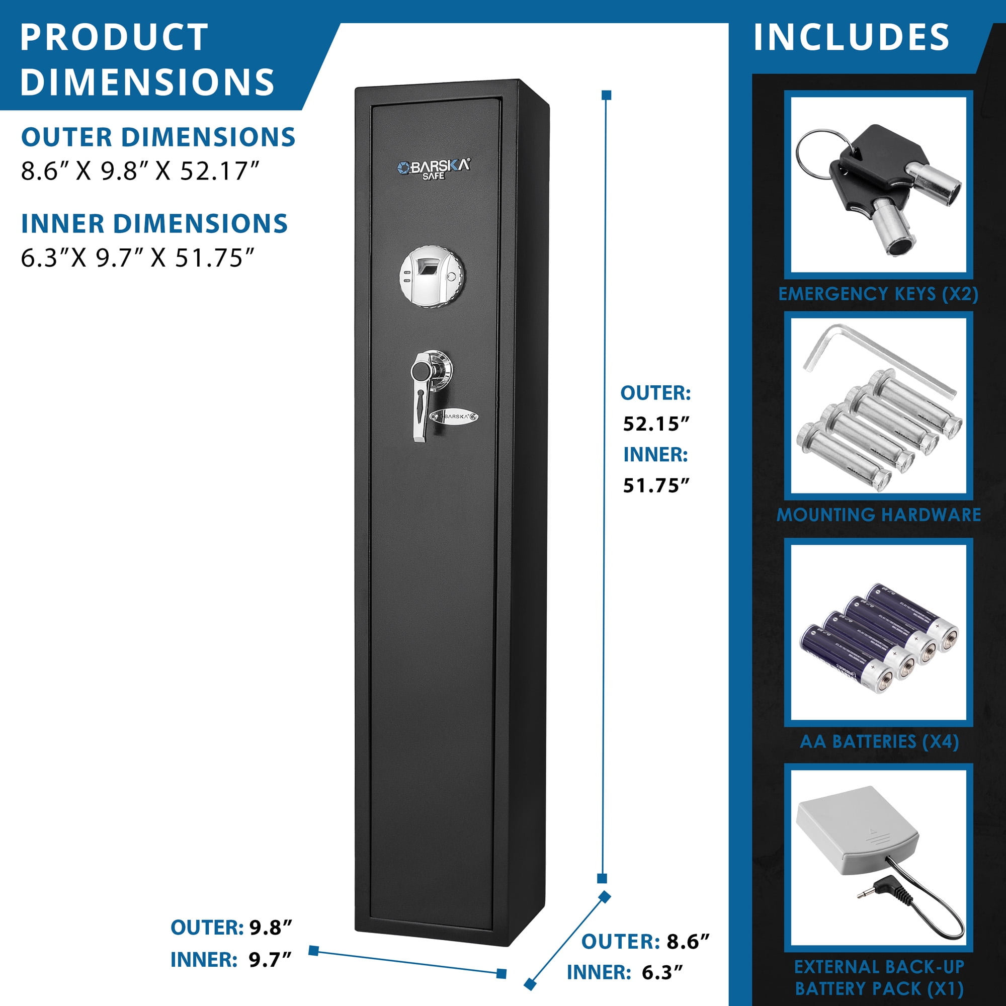1.83 Cu Ft Biometric Rifle Safe