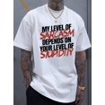 thumbnail image 1 of [Sarcastic Graphic Tee] Sarcastic Graphic Tee for Men - Casual Short Sleeve Crewneck T-Shirt, Machine Washable, Summer Wear, 1 of 4
