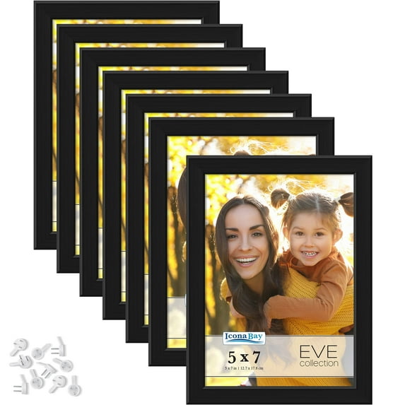 Icona Bay 5x7 Black Picture Frames, 10 PK, Eve Tabletop Picture Frames
