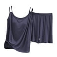 thumbnail image 5 of Wxolcjlv Cami Short Outfit Set for Women Sleeveless Tank Elastic Waist Loungewear Pajama Set, 5 of 8
