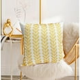 thumbnail image 3 of Decorative Throw Pillow Covers Set of 2 Chrome Yellow Pillow Covers 20x20 Inch Throw Pillow Cover Linen Pillowcase Modern Boho Farmhouse Outdoor Pillow Covers for Couch Sofa Living Room, 3 of 6