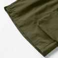 thumbnail image 6 of PiGOGI Men's Solid Color Workwear Shorts, Outdoor Casual Multi Pocket Five Quarter Pants for All Seasons Army Green L, 6 of 6