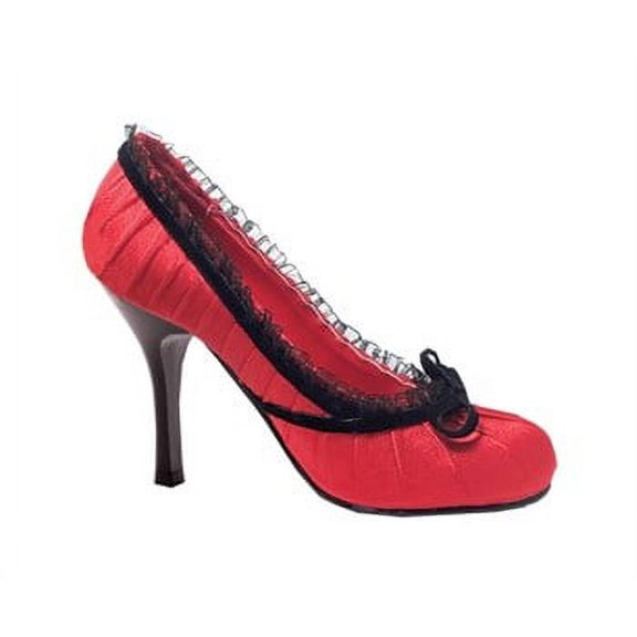 406-Doll, 4" Heel Satin Pump Shoes With Velvet Bow