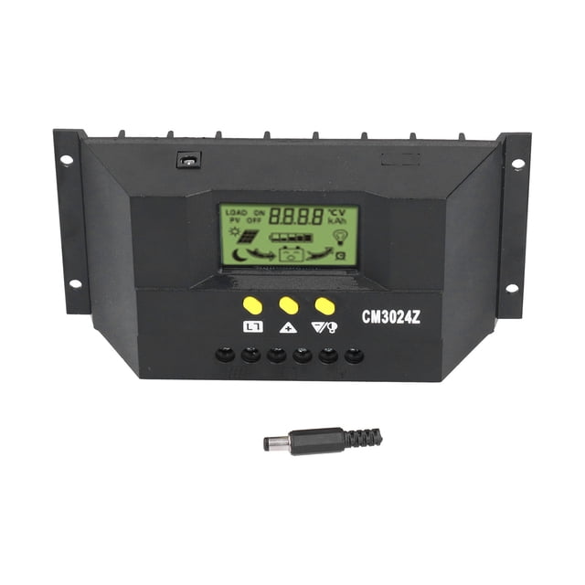 Controlador de carga solar PWM CM3024Z con pantalla LCD y regulador inteligente de 12 V, 24 V y 20 A.