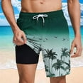 thumbnail image 2 of VBTAPA Mens Swim Trunks Quick Dry Swimwear Tropical Summer Hawaiian Swimming Beach Shorts with Compression Liner Lighten Sales of The Day Army Green M, 2 of 7