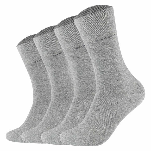 Calcetines unisex Camano - Calcetines suaves, monocolor, paquete de 4 Gris 43-46