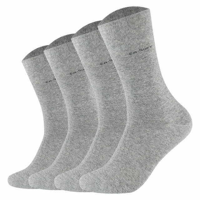 Calcetines unisex Camano - Calcetines suaves, monocolor, paquete de 4 Gris 43-46