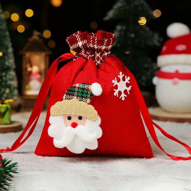 xihome Bolsa de regalo con asa para envolver manzanas en Nochebuena (paquete de 2)