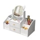 thumbnail image 1 of Caja de almacenamiento de cosméticos multifuncional portátil blanca con espejo 40*20*14cm, 1 of 5