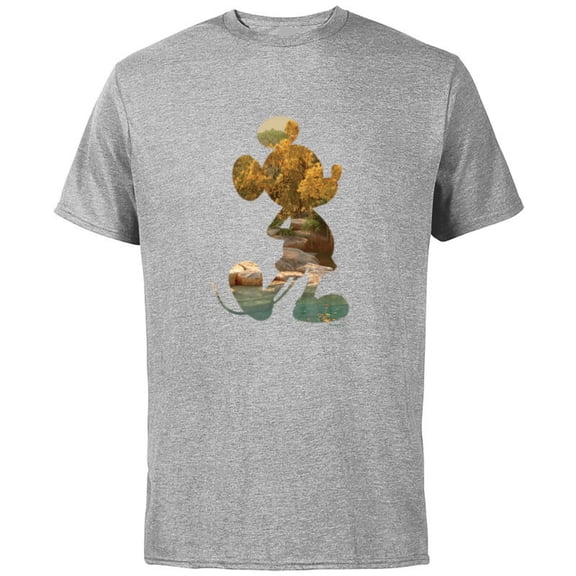 Disney Mickey Mouse Earth Day Nature Outdoors Pose Fill - Short Sleeve Cotton T-Shirt for Adults - Customized-Athletic Heather