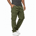 thumbnail image 3 of PUZTLOY Men's Cargo Pants Sweatpants Jogger Work Trousers Relaxed Fit Loose Casual Baggy Lightweight Workout Slacks with Multi Pockets Army Green, 3 of 6