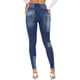 thumbnail image 2 of Pantalones vaqueros de cintura alta para mujer, ajustados, elásticos, ajustados, con control de barriga, pantalones de mezclilla 131-blue14, 2 of 5