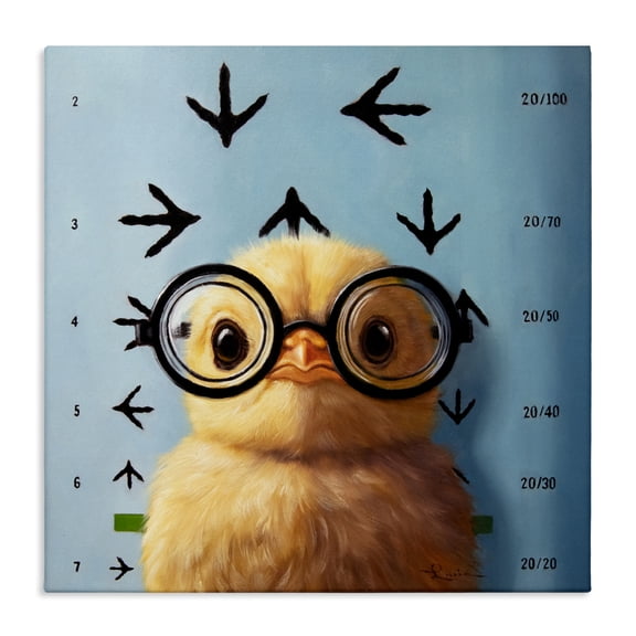 Four Eyes Chick Vision Canvas Wall Art, design by Lucia Heffernan