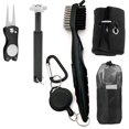 thumbnail image 1 of Juego de herramientas de limpieza, toalla, cepillo para palos de golf, afilador de ranuras y herramienta de reparación con bolsa de golf, kit esencial de herramientas de golf para hombres (negro) ER, 1 of 5