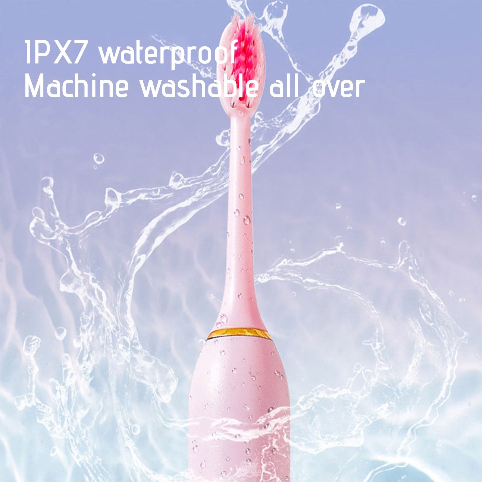 Brosse à Dents électrique Rechargeable Avec 4 Ou 8 Têtes Souples - 5 Modes, Minuterie - Noir, Rose, Blanc