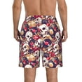thumbnail image 3 of KLL Skull record artist Men's Casual Summer Beach Shorts Hawaiian Shorts with Pockets-3X-Large, 3 of 5