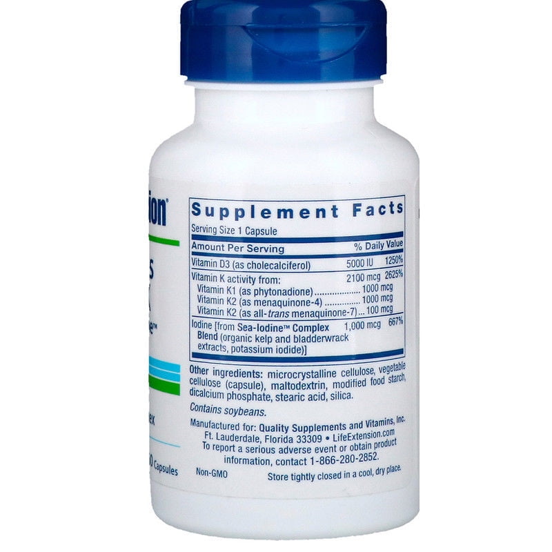 Life Extension Vitamins D And K With Sea Iodine 60