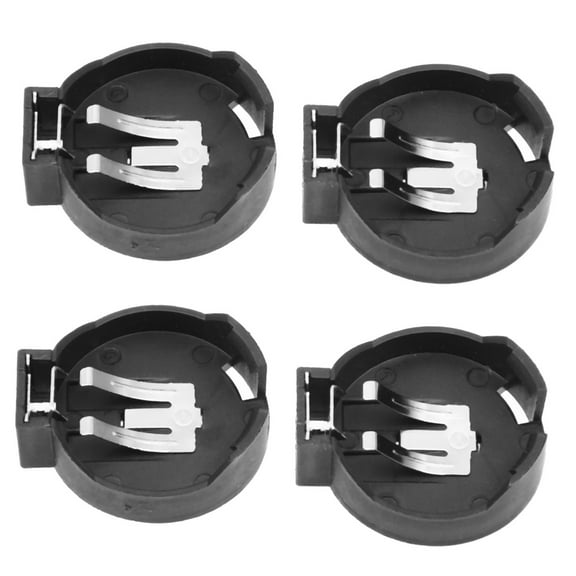 4 Pcs CR2450 Coin Cell Button Battery Socket Holder Case 2 Pins Black