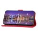 thumbnail image 5 of Funda Tipo Billetera para iPhone 16e Carcasa Abatible con Porta Tarjetas, Bolsillo para Efectivo, Soporte Ajustable, Cierre Magnético y Correa de Muñeca Rojo, 5 of 6